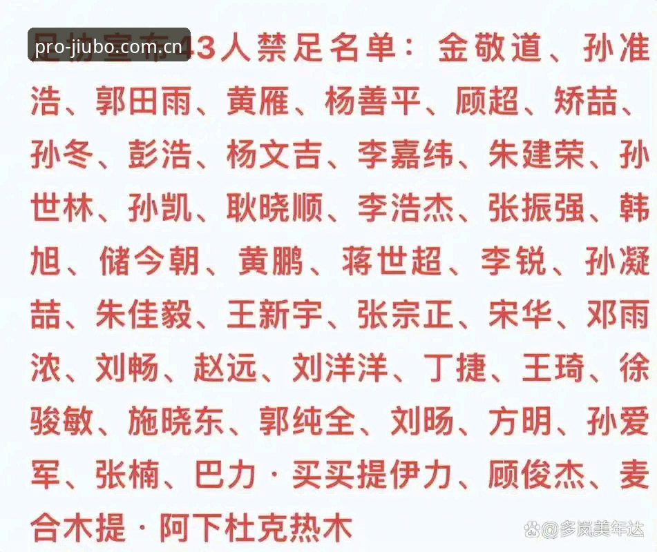 九博体育官网最新 中国足协第三批禁足名单全面解析:65人被罚,17人终身禁赛背后的行业震动